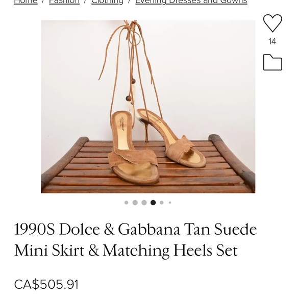 Authentic 90s Dolce&Gabbana Tan Suede Heels - Picture 7 of 7